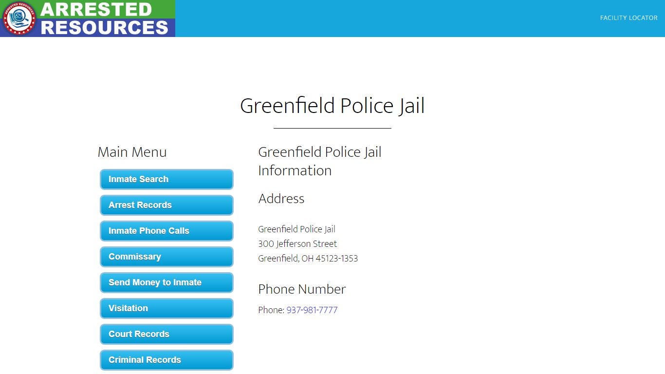 Greenfield Police Jail - Inmate Search - Greenfield, OH